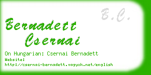 bernadett csernai business card